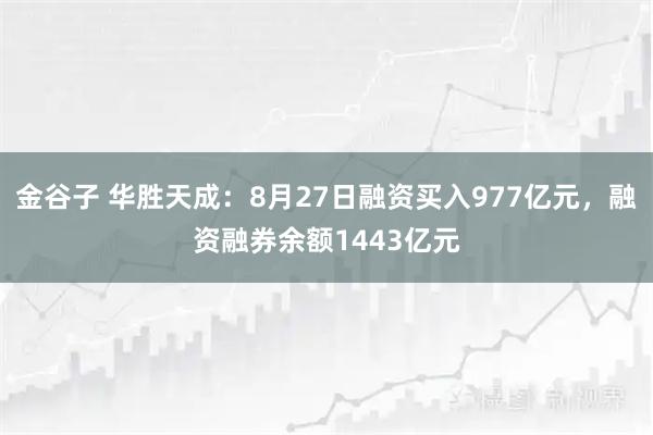 金谷子 华胜天成：8月27日融资买入977亿元，融资融券余额1443亿元