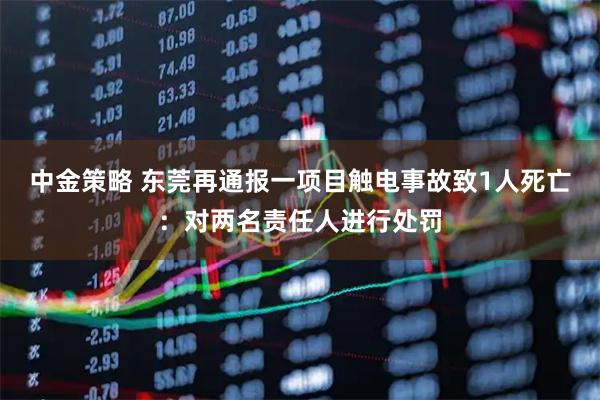中金策略 东莞再通报一项目触电事故致1人死亡：对两名责任人进行处罚